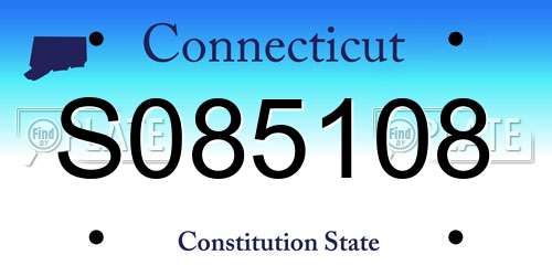 S085108 Connecticut License Plate