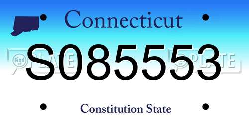 S085553 Connecticut License Plate
