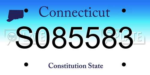 S085583 Connecticut License Plate