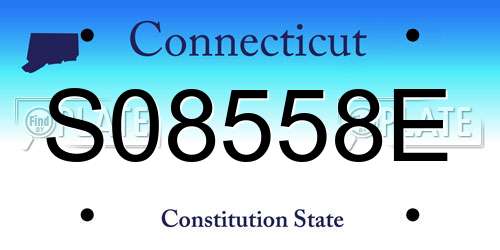S08558E Connecticut License Plate