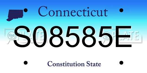 S08585E Connecticut License Plate