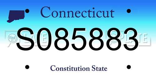 S085883 Connecticut License Plate