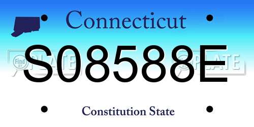 S08588E Connecticut License Plate