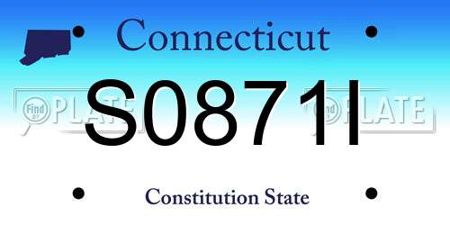 S0871I Connecticut License Plate