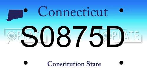 S0875D Connecticut License Plate