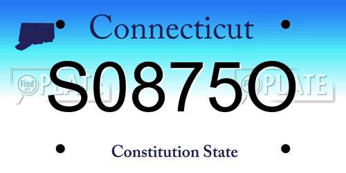 S0875O Connecticut License Plate
