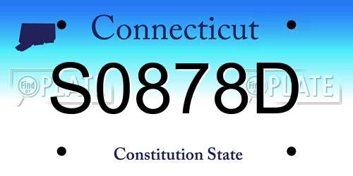 S0878D Connecticut License Plate