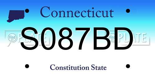 S087BD Connecticut License Plate