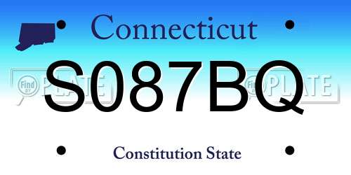 S087BQ Connecticut License Plate