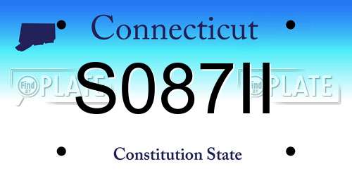 S087II Connecticut License Plate