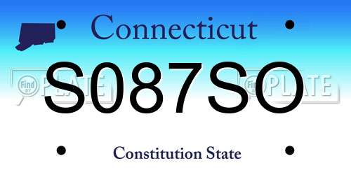 S087SO Connecticut License Plate