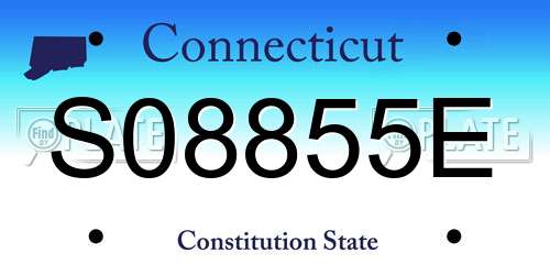 S08855E Connecticut License Plate