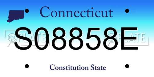 S08858E Connecticut License Plate