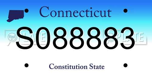 S088883 Connecticut License Plate