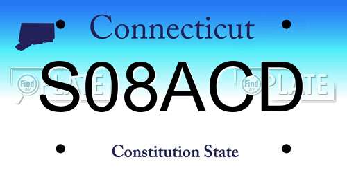 S08ACD Connecticut License Plate