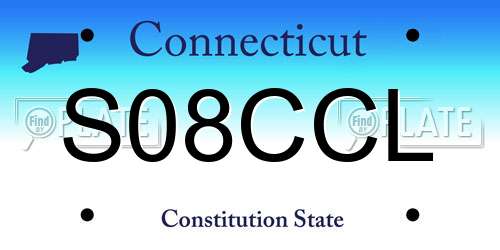 S08CCL Connecticut License Plate