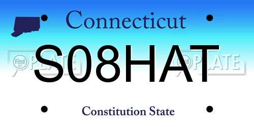 S08HAT Connecticut License Plate