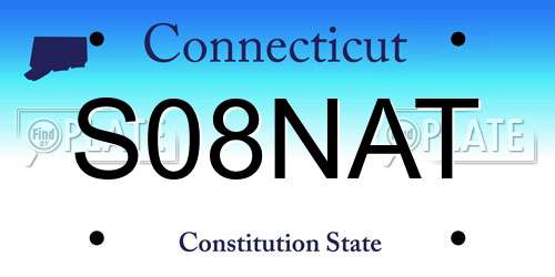 S08NAT Connecticut License Plate