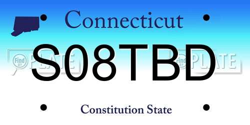 S08TBD Connecticut License Plate
