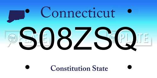 S08ZSQ Connecticut License Plate