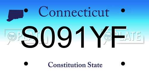 S091YF Connecticut License Plate