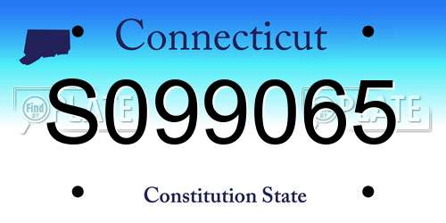 S099065 Connecticut License Plate
