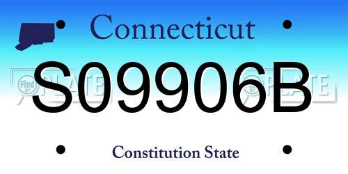 S09906B Connecticut License Plate