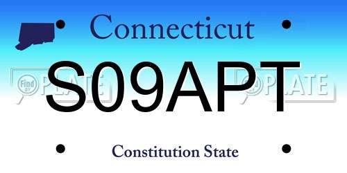 S09APT Connecticut License Plate