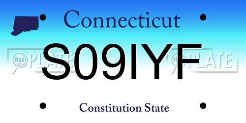 S09IYF Connecticut License Plate