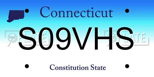 S09VHS Connecticut License Plate