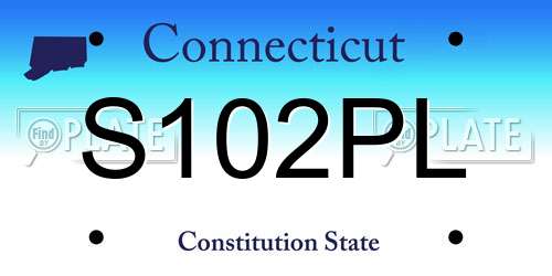 S102PL Connecticut License Plate