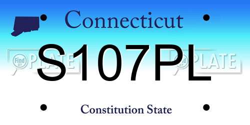S107PL Connecticut License Plate