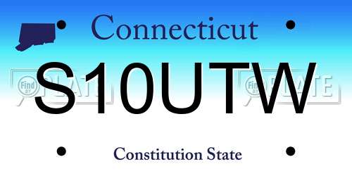 S10UTW Connecticut License Plate