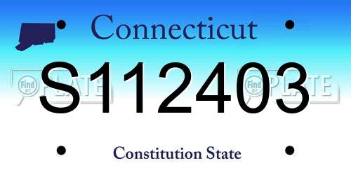S112403 Connecticut License Plate