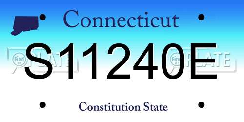 S11240E Connecticut License Plate