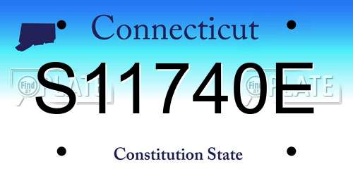 S11740E Connecticut License Plate