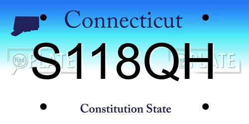 S118QH Connecticut License Plate