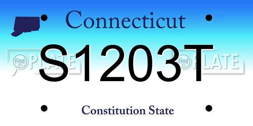 S1203T Connecticut License Plate