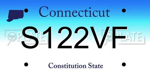 S122VF Connecticut License Plate