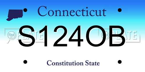 S124OB Connecticut License Plate