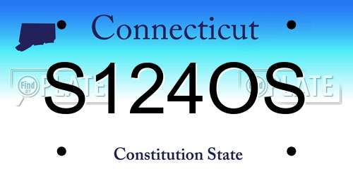 S124OS Connecticut License Plate