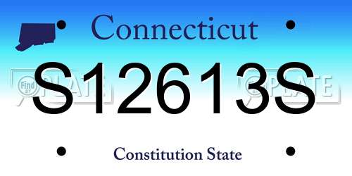 S12613S Connecticut License Plate