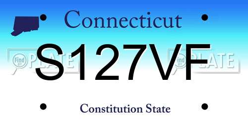 S127VF Connecticut License Plate