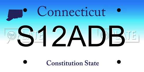 S12ADB Connecticut License Plate