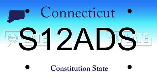 S12ADS Connecticut License Plate
