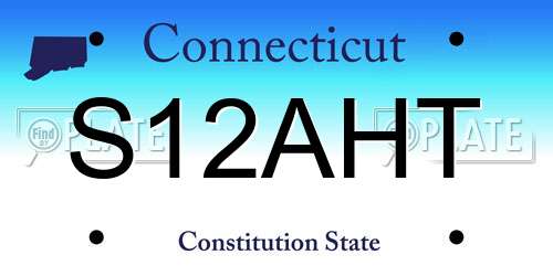 S12AHT Connecticut License Plate