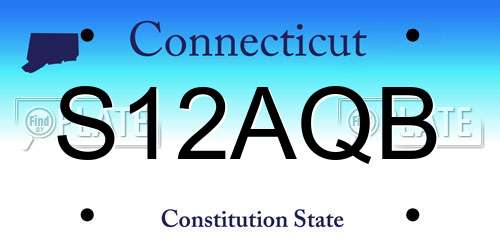 S12AQB Connecticut License Plate
