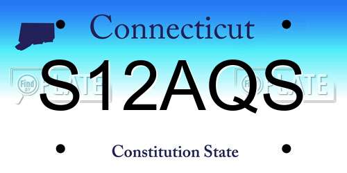 S12AQS Connecticut License Plate