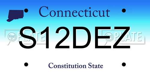 S12DEZ Connecticut License Plate