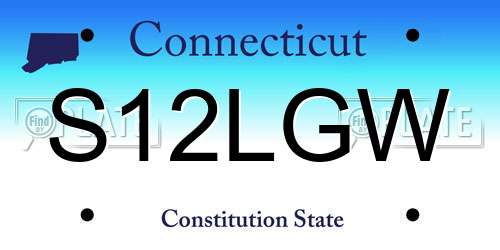 S12LGW Connecticut License Plate